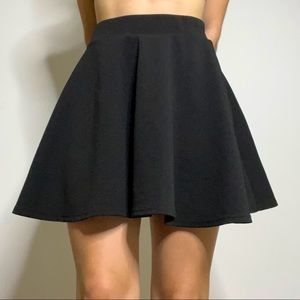 Mini Flared Skater Skirt Black